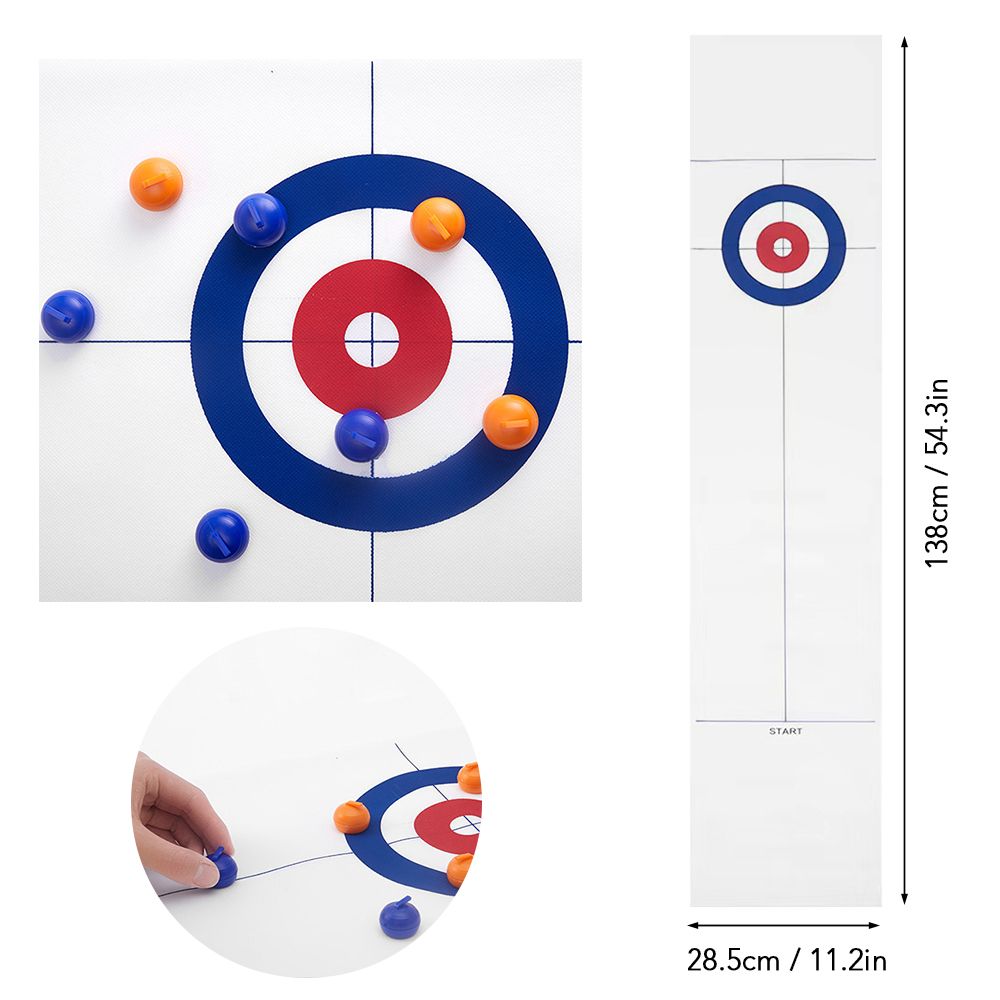 Tabletop Curling Game With 8 Pucks Stones For Kids And