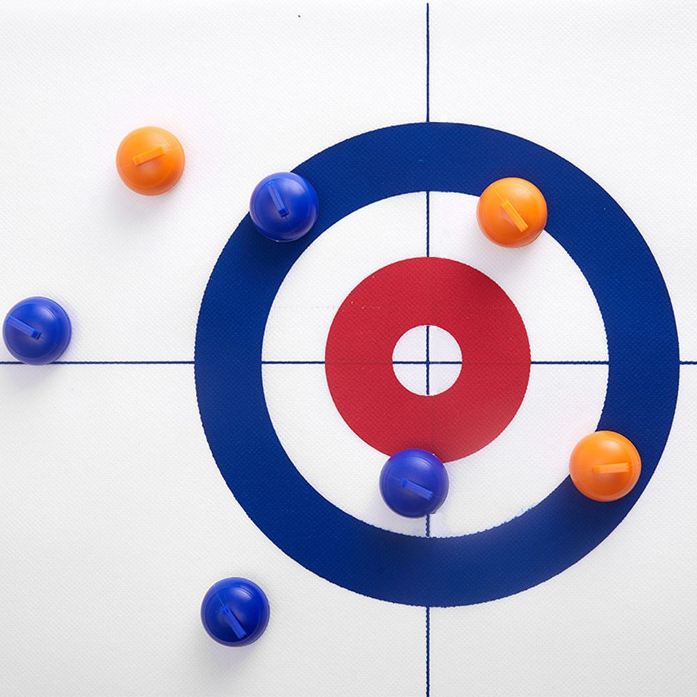 Tabletop Curling Game With 8 Pucks Stones For Kids And