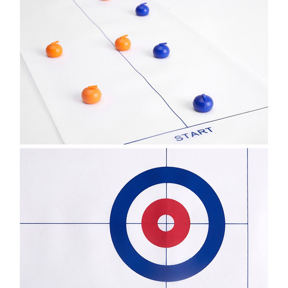 Tabletop Curling Game With 8 Pucks Stones For Kids And