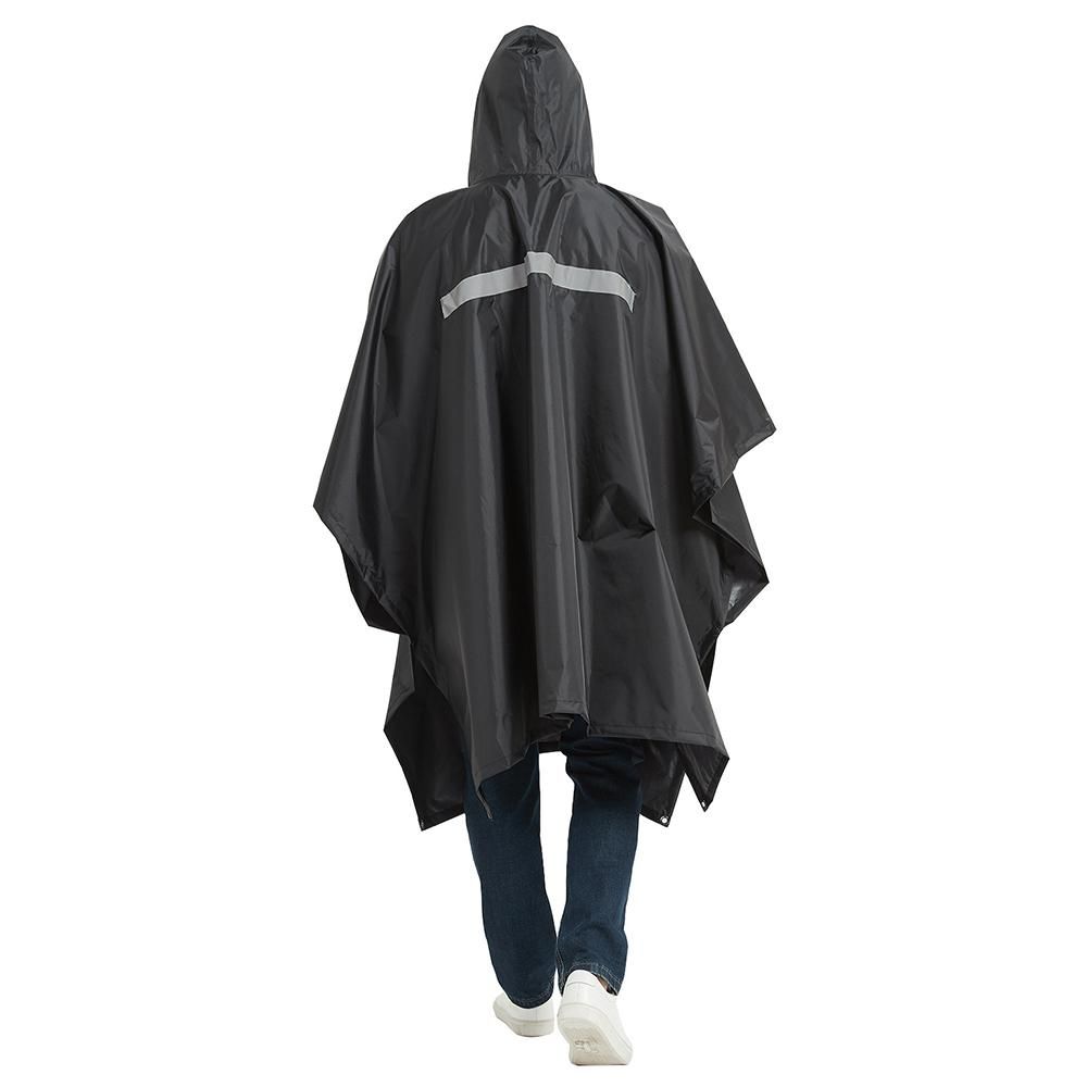 Multifunctional Lightweight Waterproof Hooded Rain Poncho Raincoat for Men Women Outdoor Hiking Cycling Camping Mat Canopy Shelter
