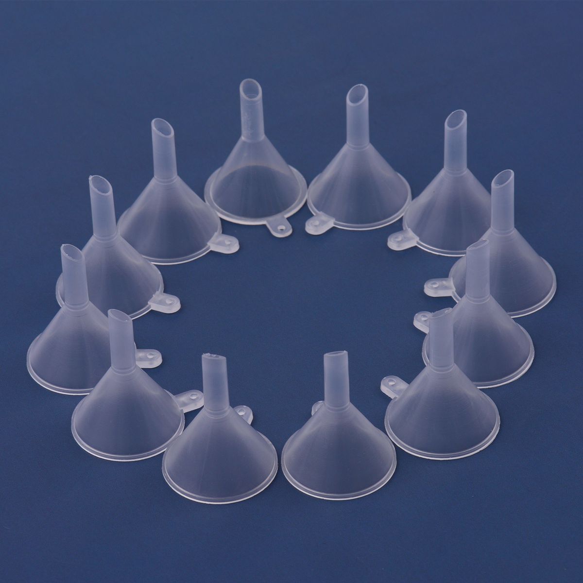 12pcs Mini Plastic Funnels Liquid Transfer Funnel