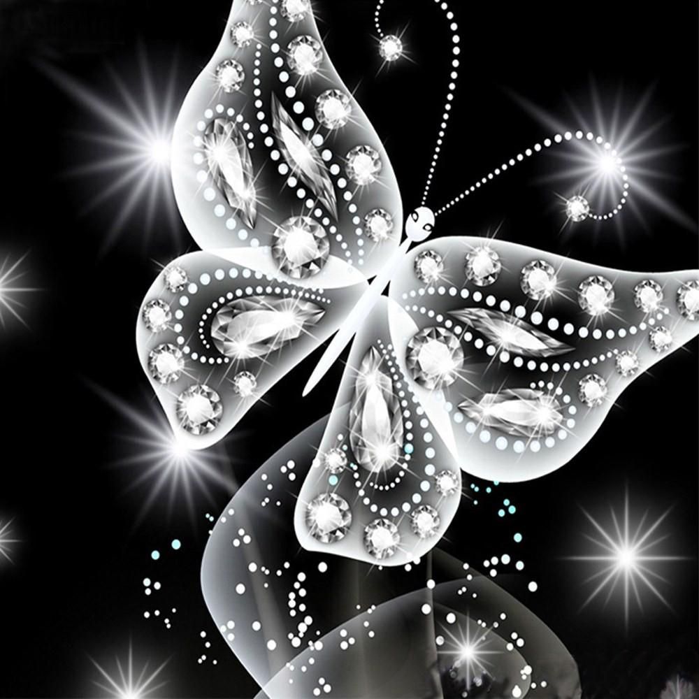 10 * 10 inches/25 * 25cm DIY 5D Diamond Painting Kit Butterfly Resin Rhinestone Mosaic Embroidery Cross Stitch Craft Home Wall Decor
