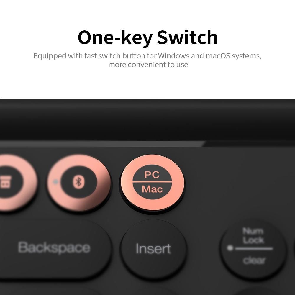 MIIIW 102 Keys Wireless BT&2.4GHz Dual-mode Office Keyboard with Integrated Soft Rubber Bracket Multi-system Compatible Pink