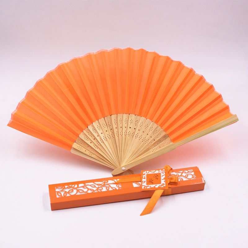 Party Box Hand DIY 20pcs Folding Packing Solid Favor Wedding Color Gift Fan Fans