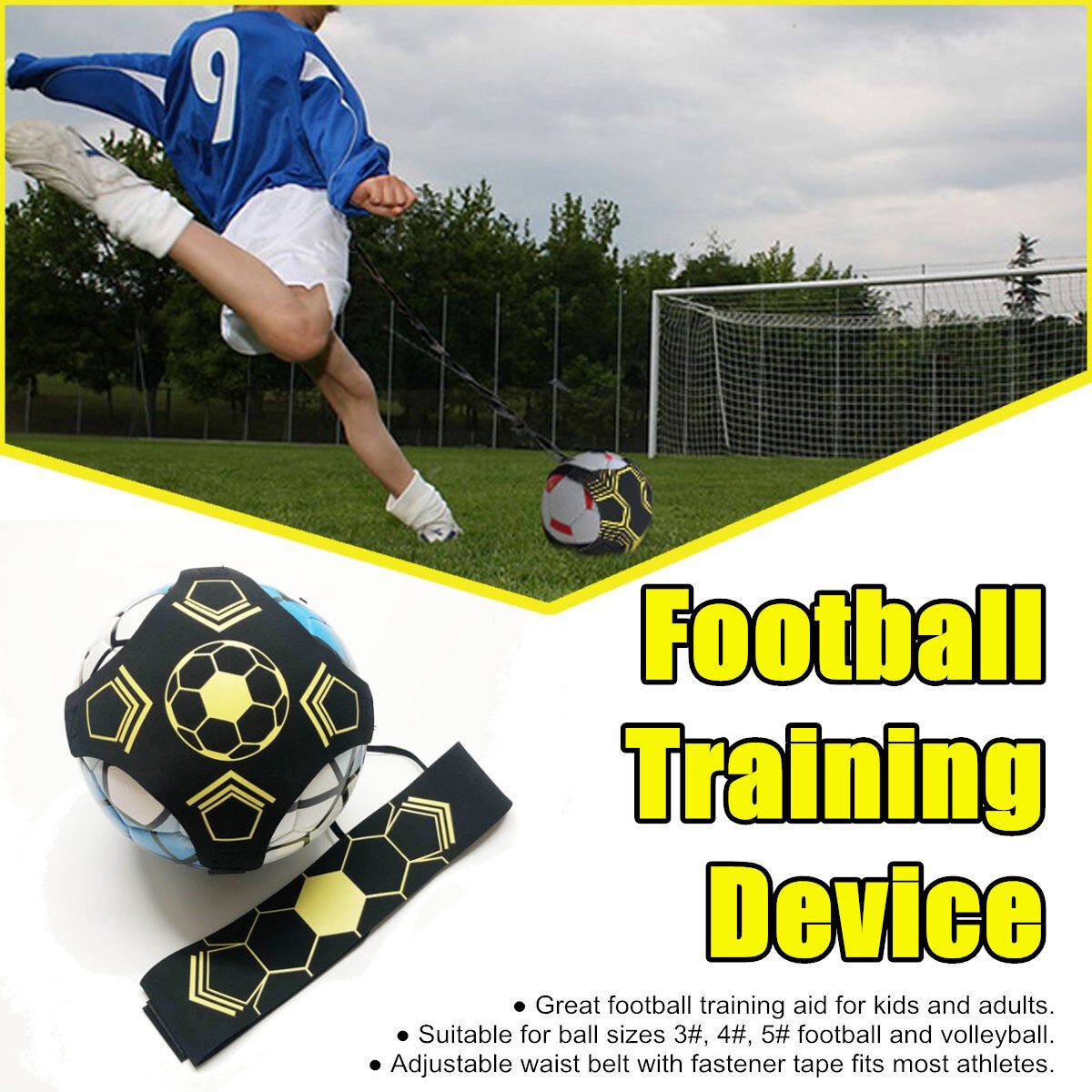 Football Training Device Ball Control Soccer Goal Kick Practice Belt Football