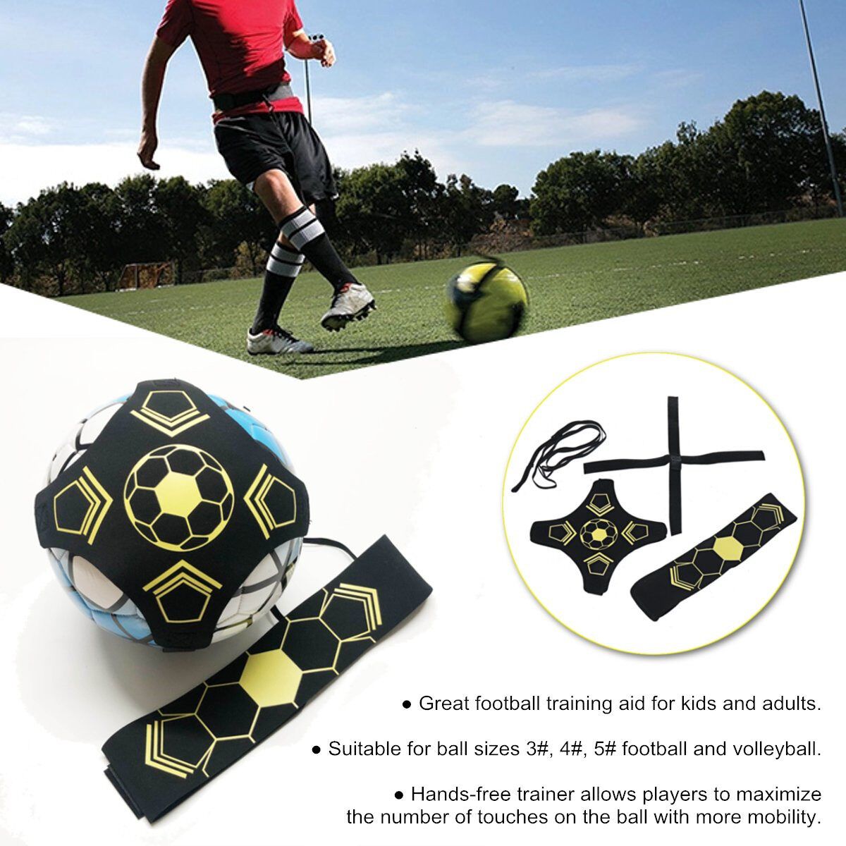 Football Training Device Ball Control Soccer Goal Kick Practice Belt Football