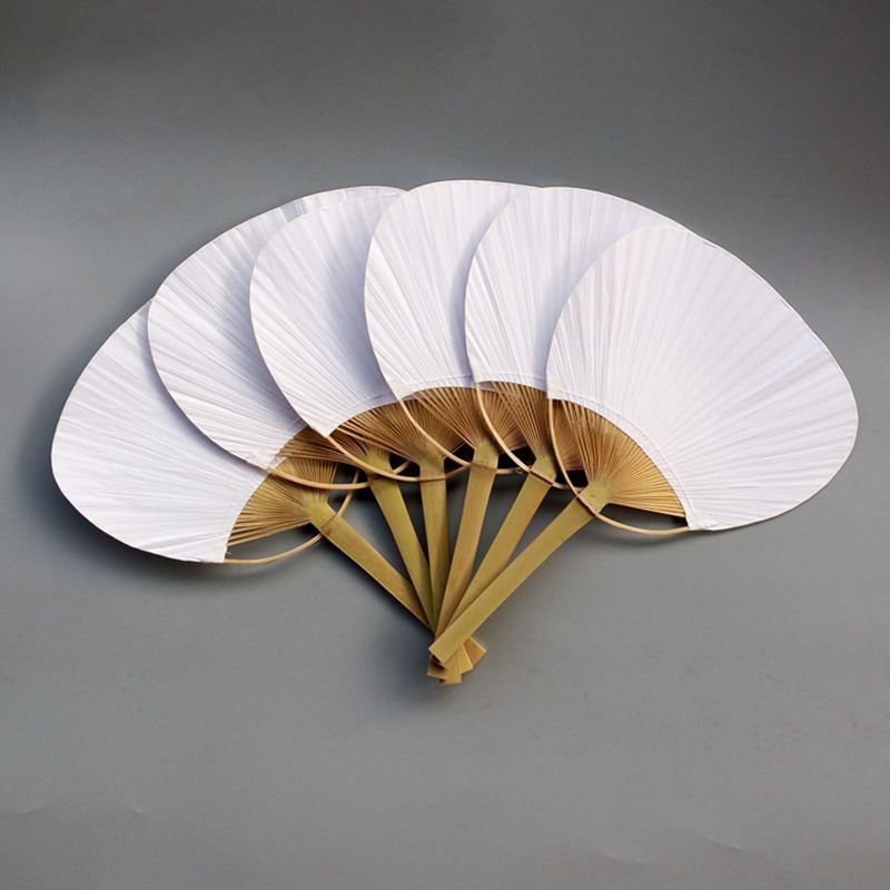 Bamboo Group Fan White Painting Fan 20pcs Calligraphy Fan Pure Handle Blank White