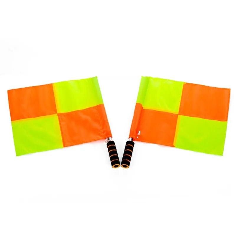 1Pair(2Pcs) Sport Football Referee Flag Soccer Judge Sideline Fair Play Use Sports Match Football