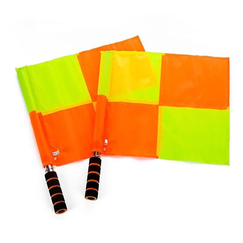1Pair(2Pcs) Sport Football Referee Flag Soccer Judge Sideline Fair Play Use Sports Match Football