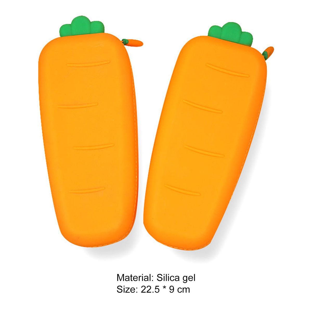 Pencil Case Silicone Soft Cartoon Pencil Case Orange