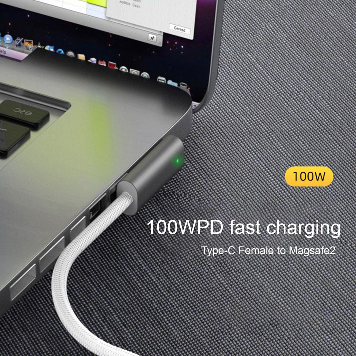 Notebook Data Cable Type-C Female to Magsafe2 Notebook Charging Cord