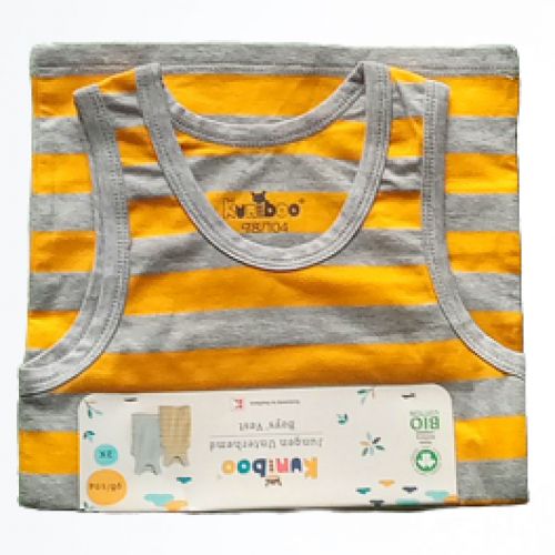 KUNIBOO Boy's 2 Pack Ribbed Neck Soft Cotton Vest