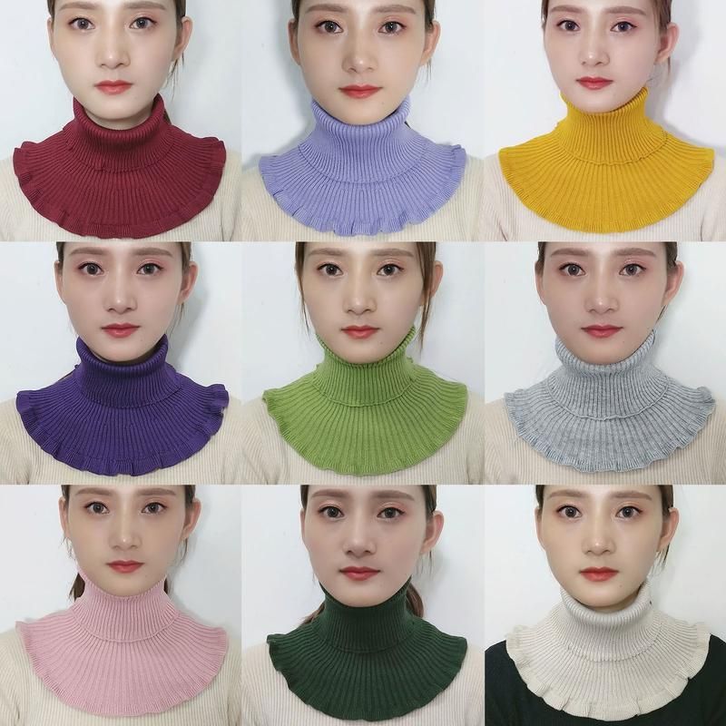 Women Winter Turtleneck Collar Solid Color Breathable-Grey