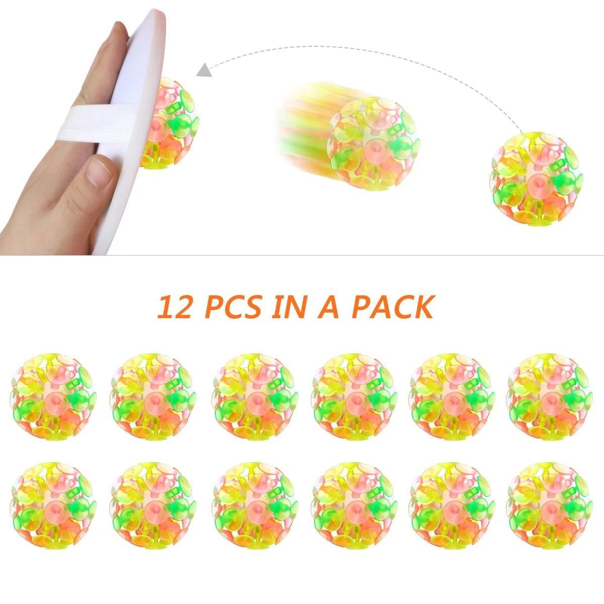 12PCS Suction Toys for Kids, Funny Suction Cup Colorful Toss and Balls for Kids Boys Indoor and Outdoor Play Petanque game