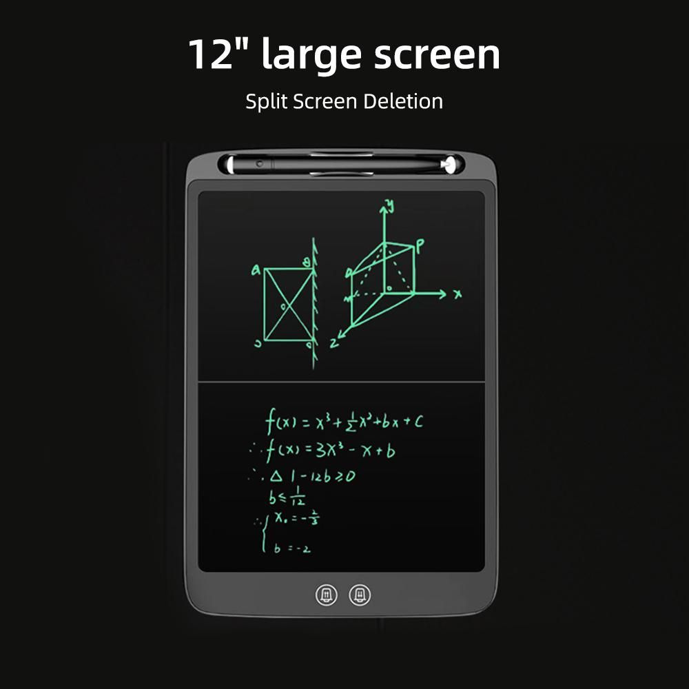 12 Inch LCD Writing Tablet Electronic Digital Drawing Board Ultra-Thin Writing Pad Split Screen One-Click Erase with Lock Button Gift for Children Adults Home Office School
