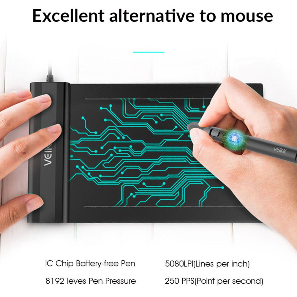 S640 Graphics Digital Tablet With Battery-free Pen