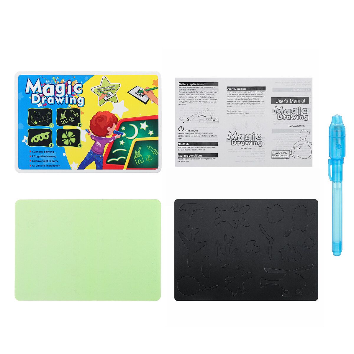 A3/A4/A5 LED 3D Light Luminous Drawing Board Graffiti Doodle Tablet Draw Writing Board Pen With Light-Fun Fluorescent Pen Educational Toy Kids A5