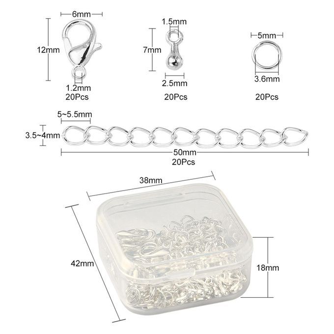 80x Jewelry Making DIY Accessories Bracelet Clip Closure Light Silver