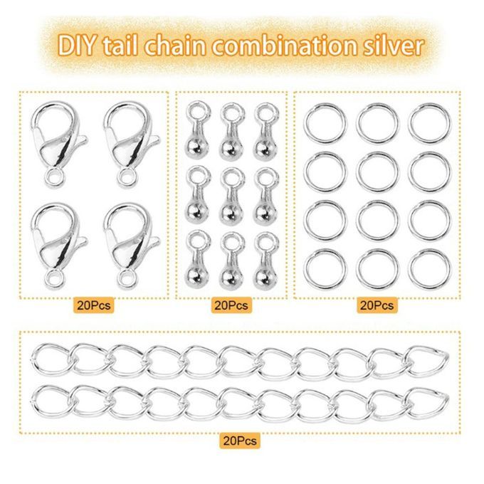 80x Jewelry Making DIY Accessories Bracelet Clip Closure Light Silver