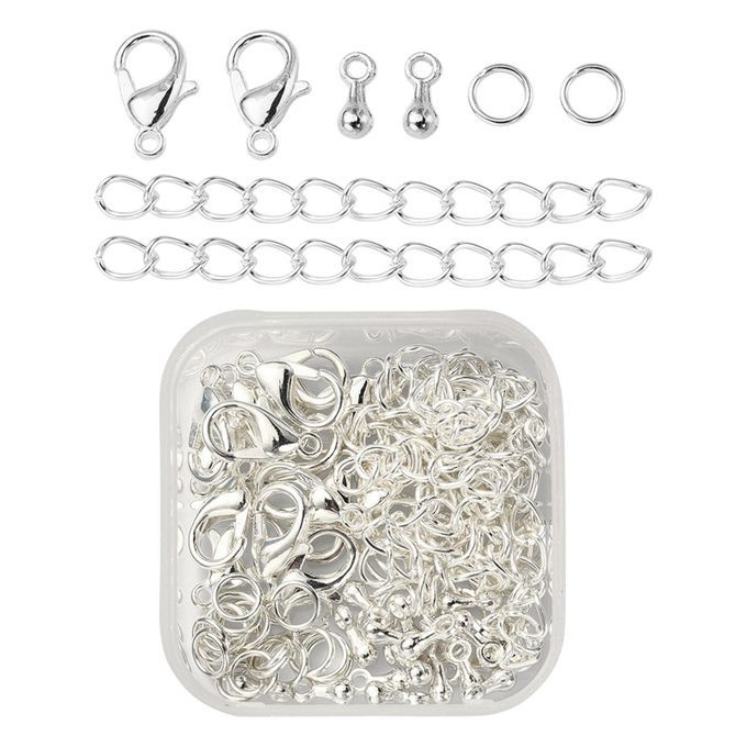80x Jewelry Making DIY Accessories Bracelet Clip Closure Light Silver