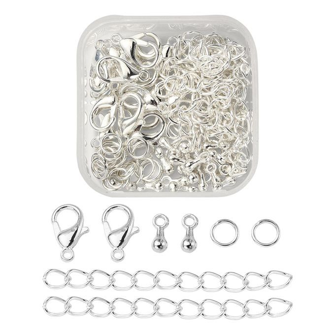80x Jewelry Making DIY Accessories Bracelet Clip Closure Light Silver
