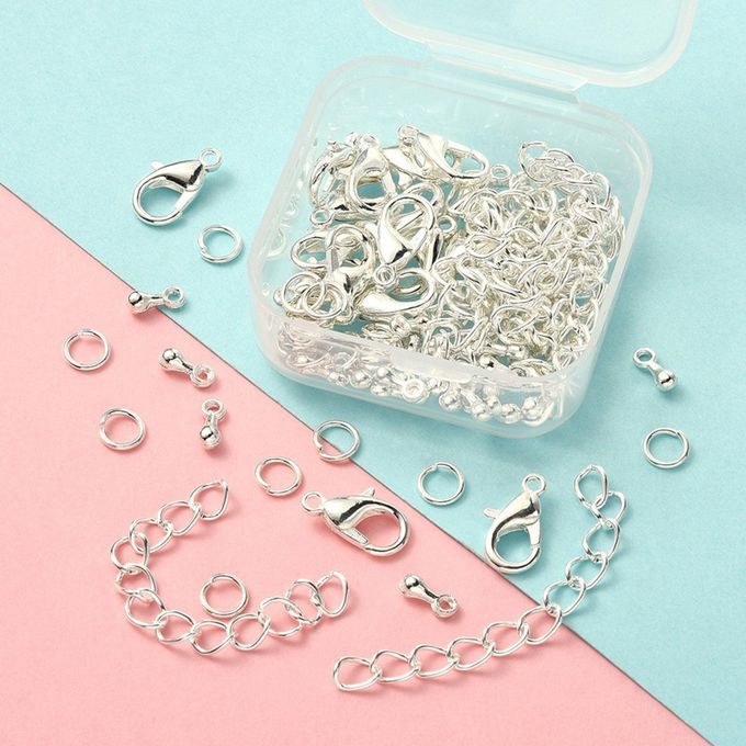 80x Jewelry Making DIY Accessories Bracelet Clip Closure Light Silver