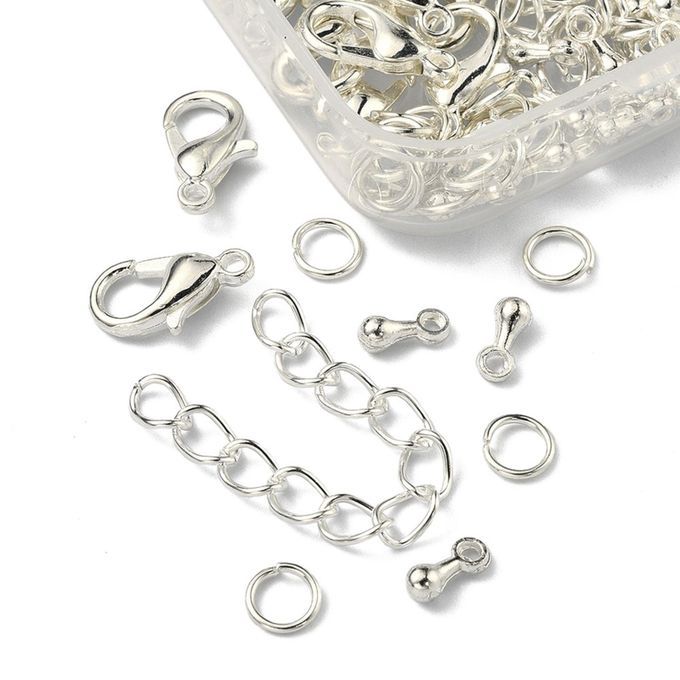 80x Jewelry Making DIY Accessories Bracelet Clip Closure Light Silver