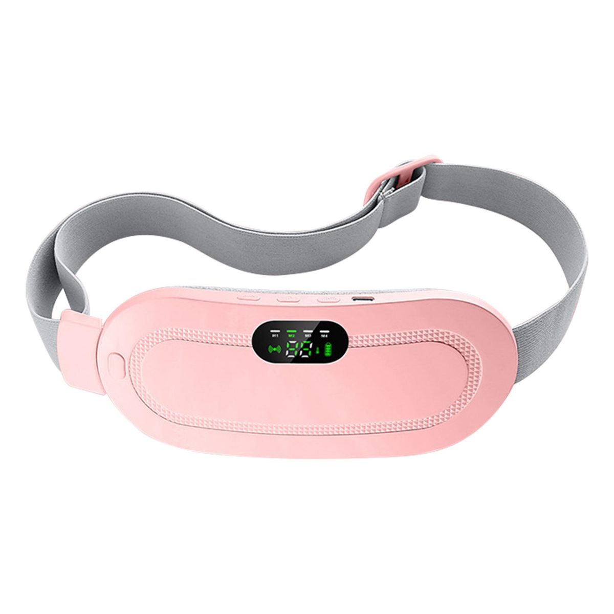 Portable Cordless Heating Pad Belt Electric Vibrating Waist Belt Device for for Menstrual Cramps and Pelvic Pain Relief Waist Massager Stomach Belly Uterus Warming Belt 3 Heat Levels and 4 Massage Modes USB Rechargeable