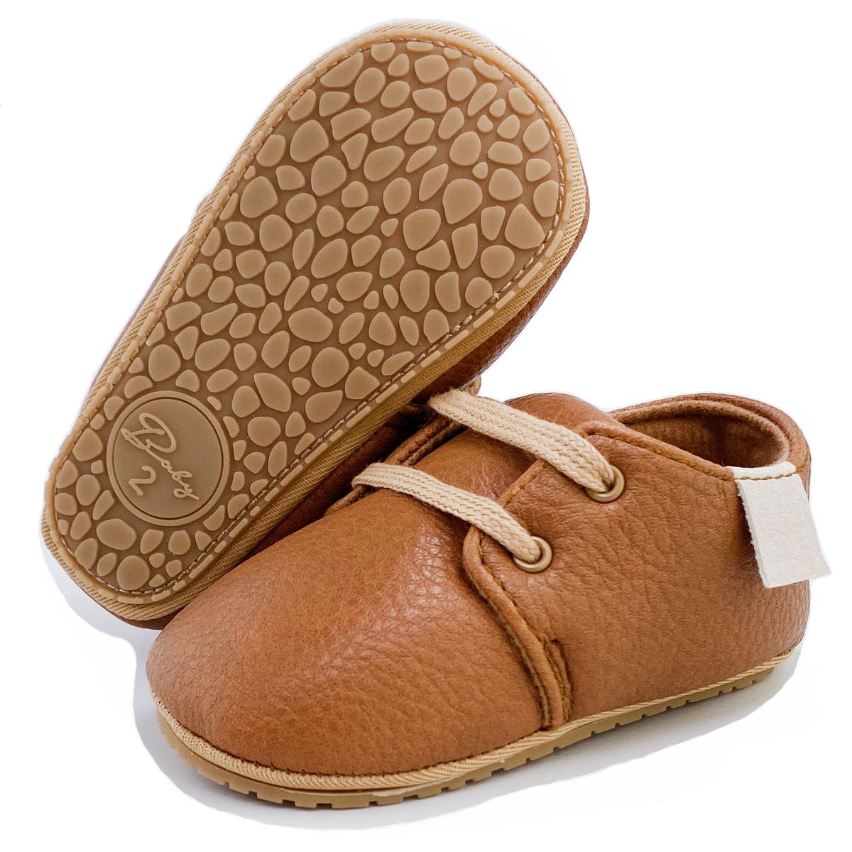 Baby Boy Birthday Leather In-Lace Shoe  - Brown