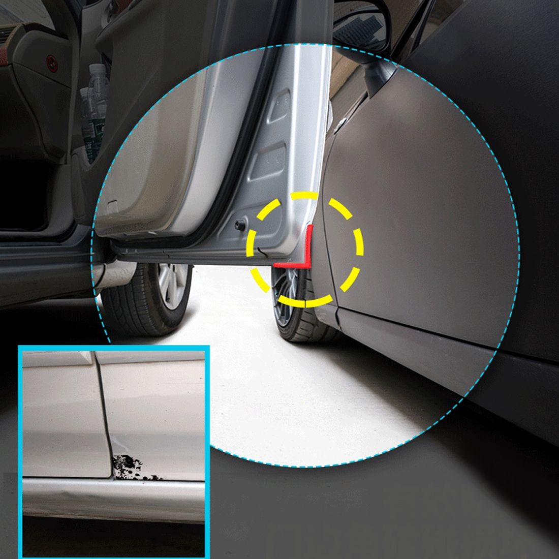 4 PCS/Set Universal Car Styling PVC Car Door Edge Anti Collision Sticker Door Anti-Rub Strips Car Door Scratch Protector(White)