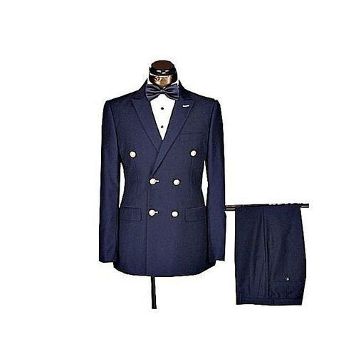 Mens Double Breasted Suit - Navy Blue
