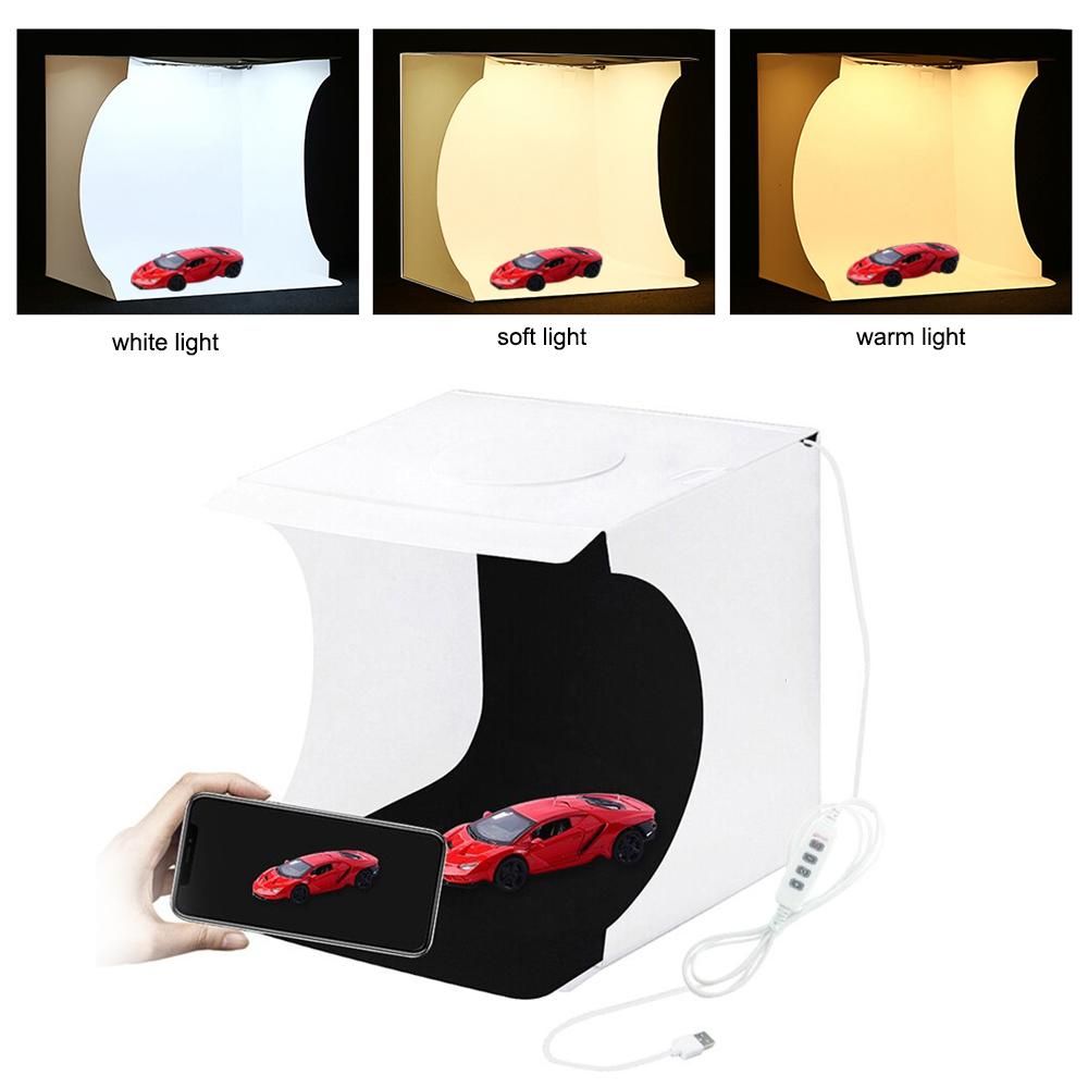 PULUZ Mini Folding Lightbox Photography Photo Studio LEDs Panel Light Soft Box Photo Background Kit