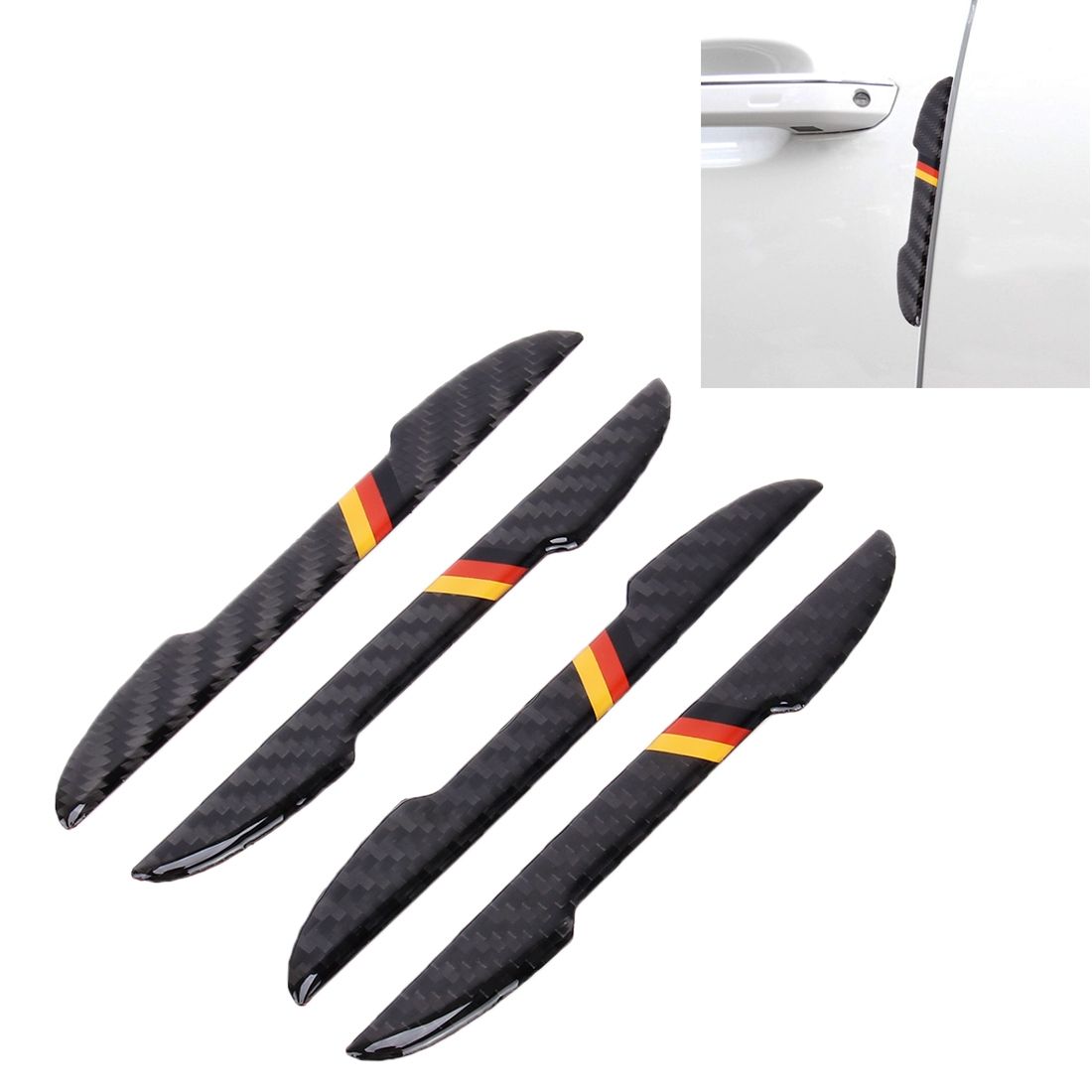 4 In 1 Carbon Fiber Car Auto Side Door Edge Guard Protection Trims Stickers