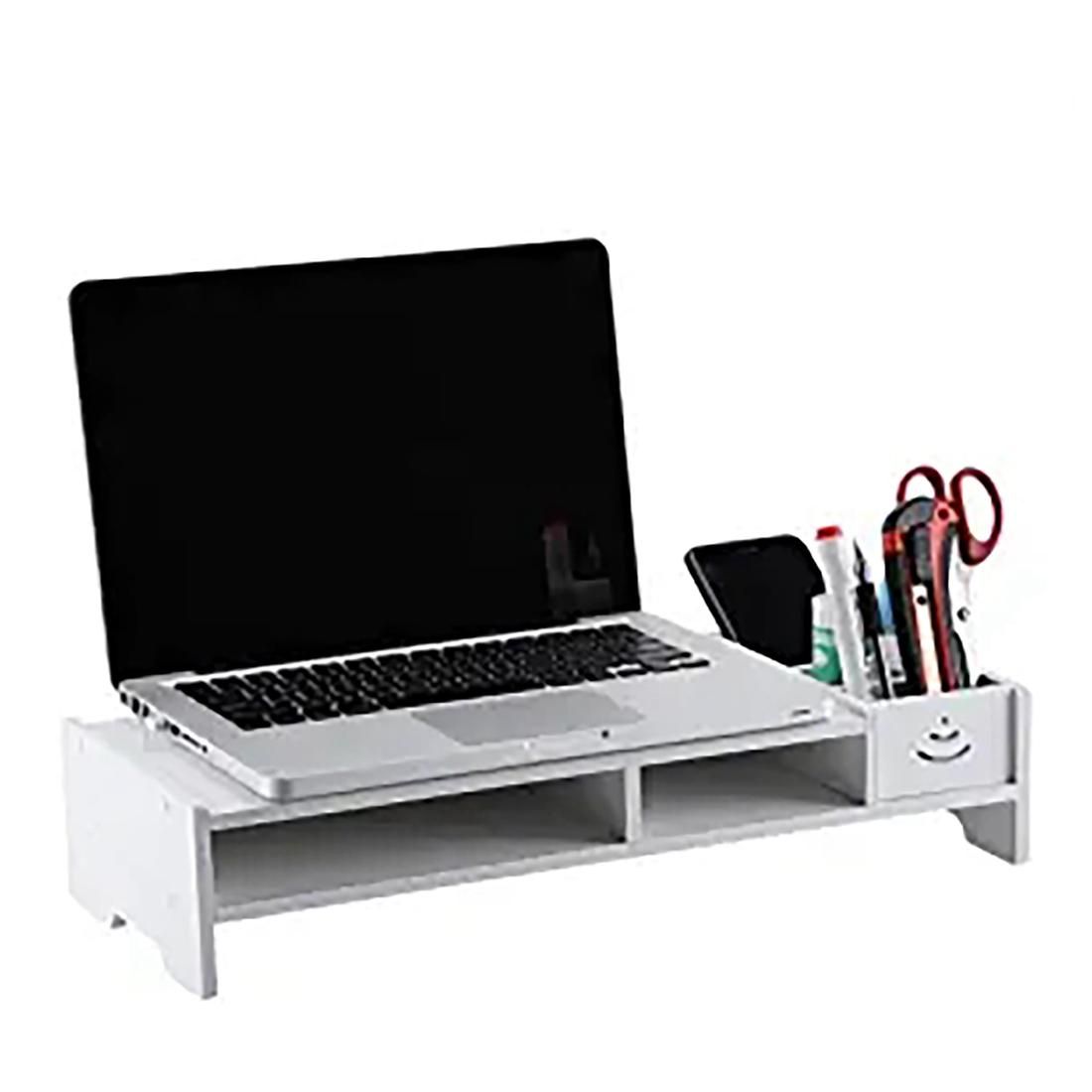Computer Monitor Stand Desk Storage Box Drawer Rack