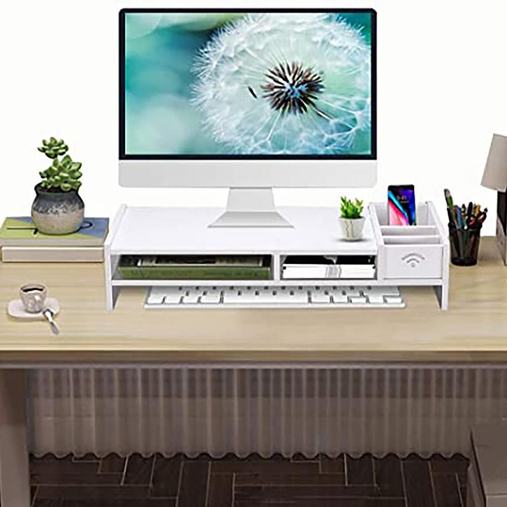 Computer Monitor Stand Desk Storage Box Drawer Rack