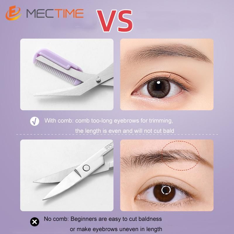Fold eyebrow trimming tool 3-piece eyebrow clip/comb eyebrow tool/eyebrow trimming for beginners-purple