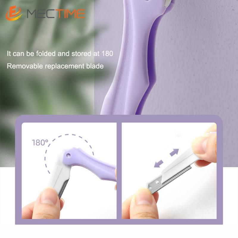Fold eyebrow trimming tool 3-piece eyebrow clip/comb eyebrow tool/eyebrow trimming for beginners-purple