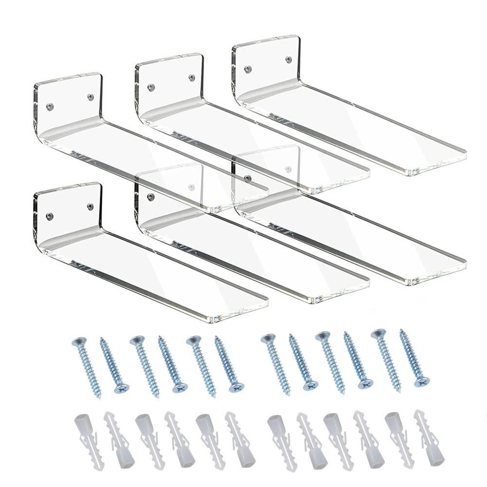 6 Pack Acrylic Floating Sneaker Shelves Clear Shoe Display