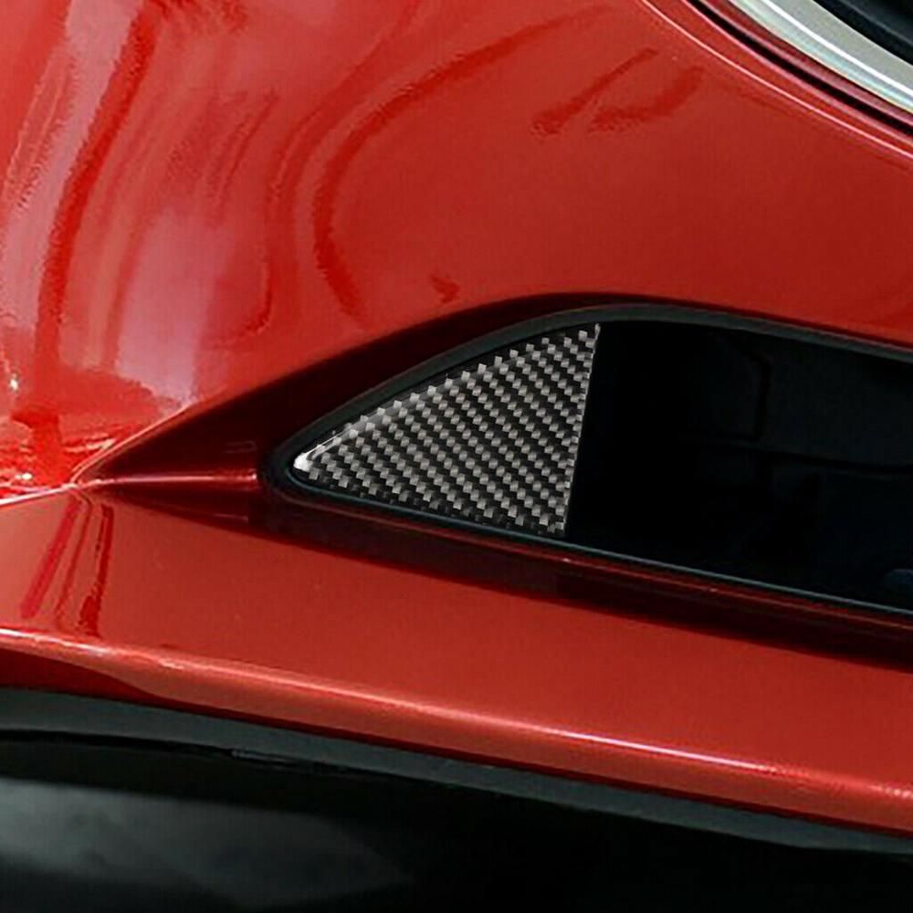2Pcs Carbon Fiber Front Grill Cover Trim for Mazda 3 Axela