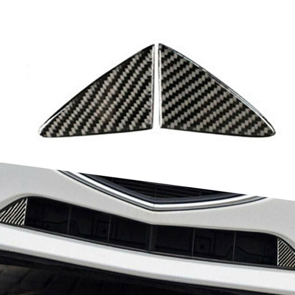 2Pcs Carbon Fiber Front Grill Cover Trim for Mazda 3 Axela