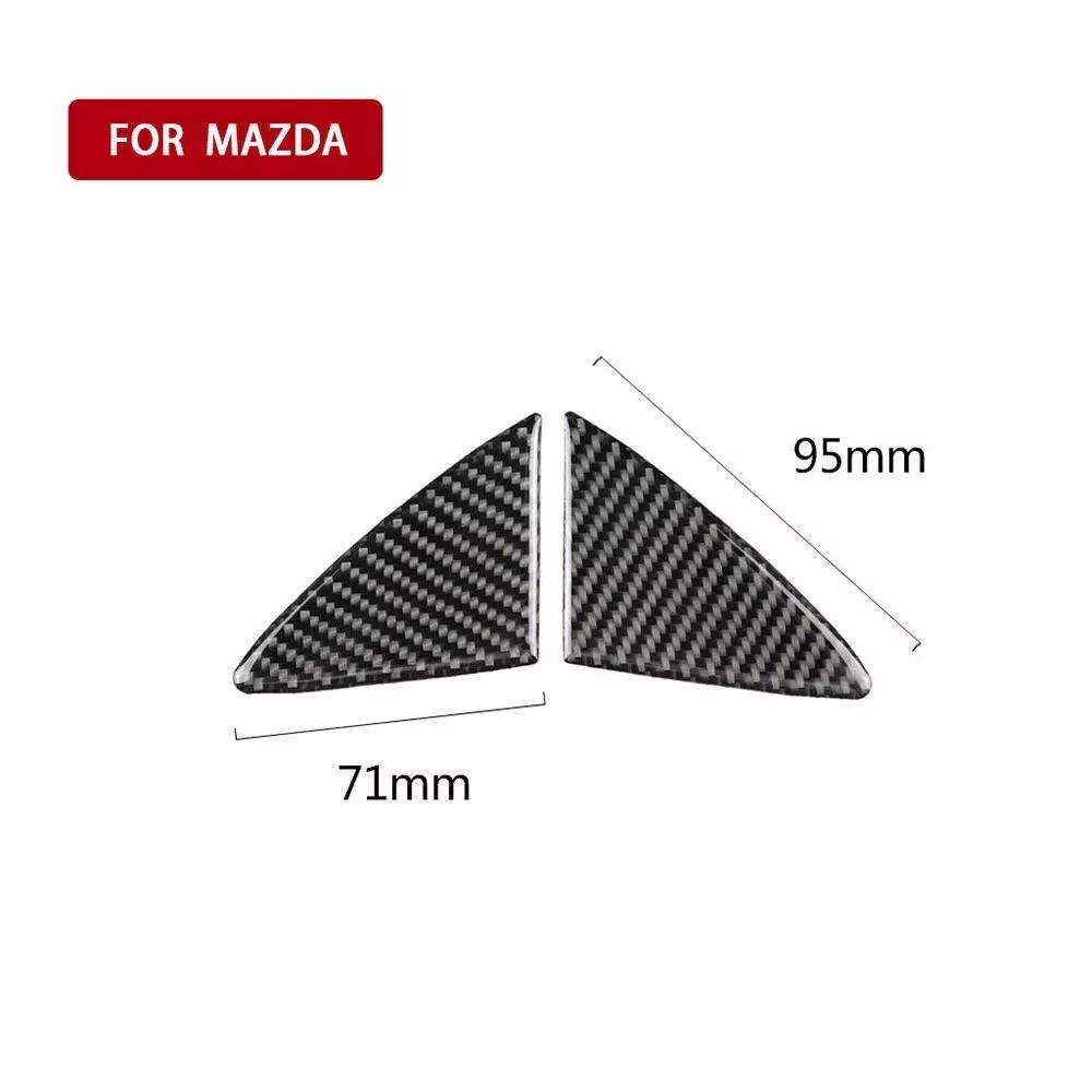 2Pcs Carbon Fiber Front Grill Cover Trim for Mazda 3 Axela