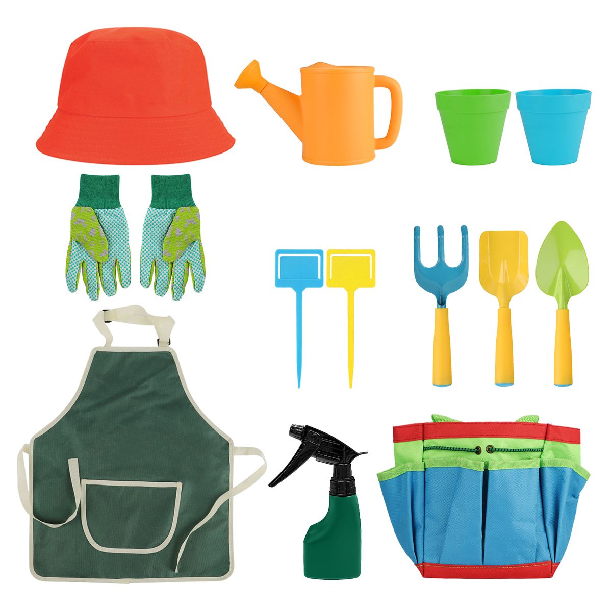 Kids Gardening Tools Set 14 Pcs Garden Kit With Storage Bag,