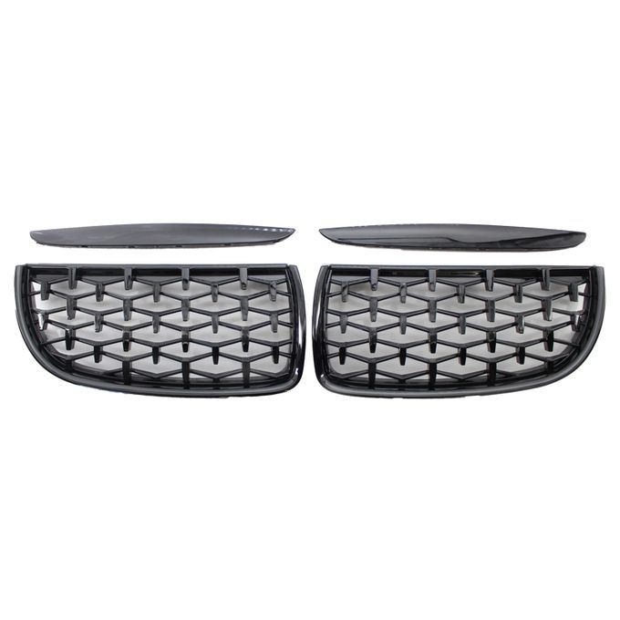 2Pcs Front Grille Diamond Style Replacement-Sparkling Black