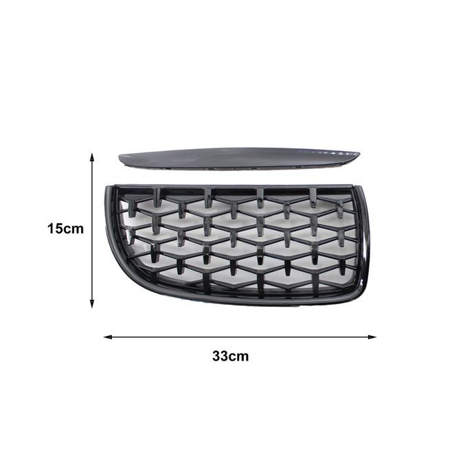 2Pcs Front Grille Diamond Style Replacement-Sparkling Black