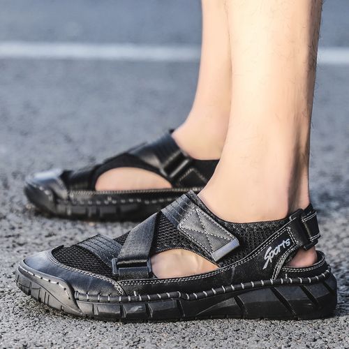 Big Size Mens Outdoor Hiking Water Shoes-Black