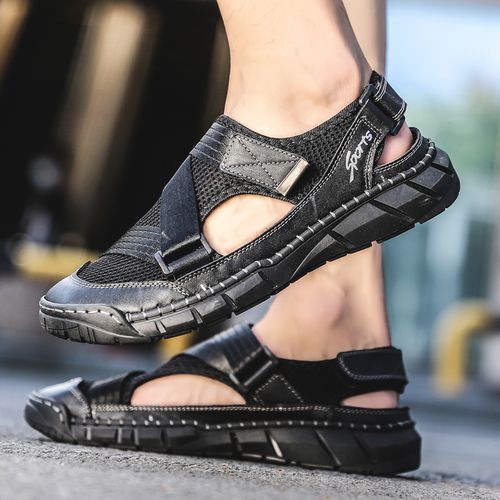 Big Size Mens Outdoor Hiking Water Shoes-Black