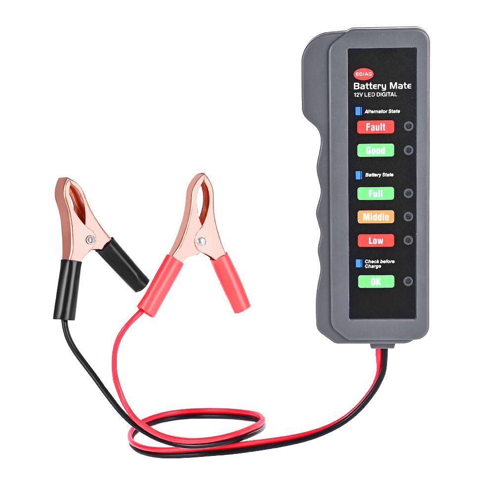 Mini 12V Car Battery Tester Digital Alternator Tester 6LED