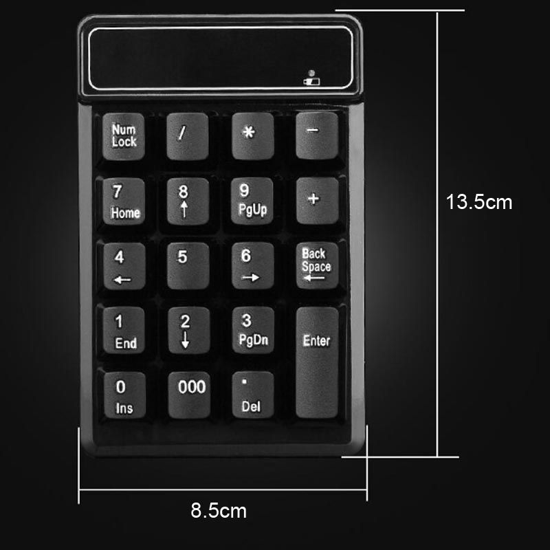 2.4GHz Mini USB Wireless Numeric Keypad 19 Keys Number Pad N