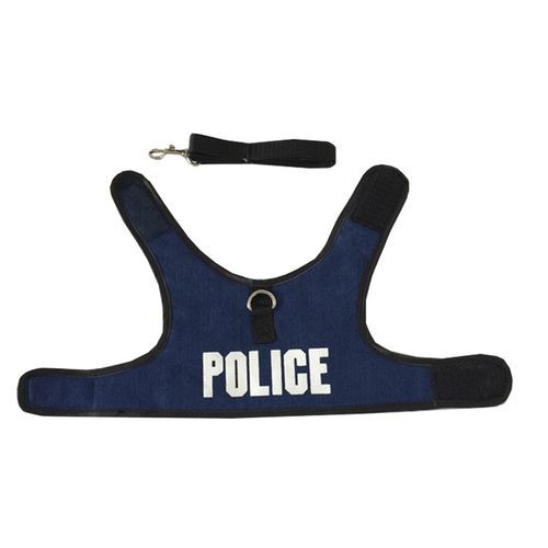Police Letter Dog Harness Leash Set Adjustable Puppy Cat Harness Vest French Bulldog Chihuahua Pug Outdoor Walking Lead Leash