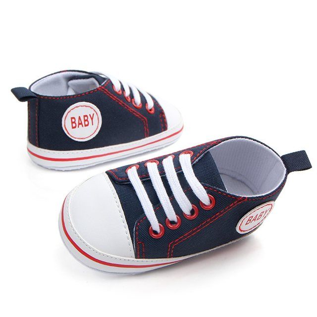 Unisex Newborn Baby Soft Soles Crib Sneakers - Black